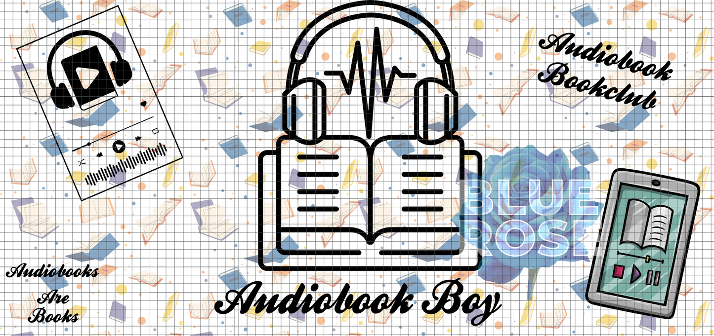 Audiobook Lover 16oz Libbey Cup Wrap Bundle | Audiobook Girlie & Audiobook Boy PNG Designs | Bookish Glass Can Wrap Digital Download