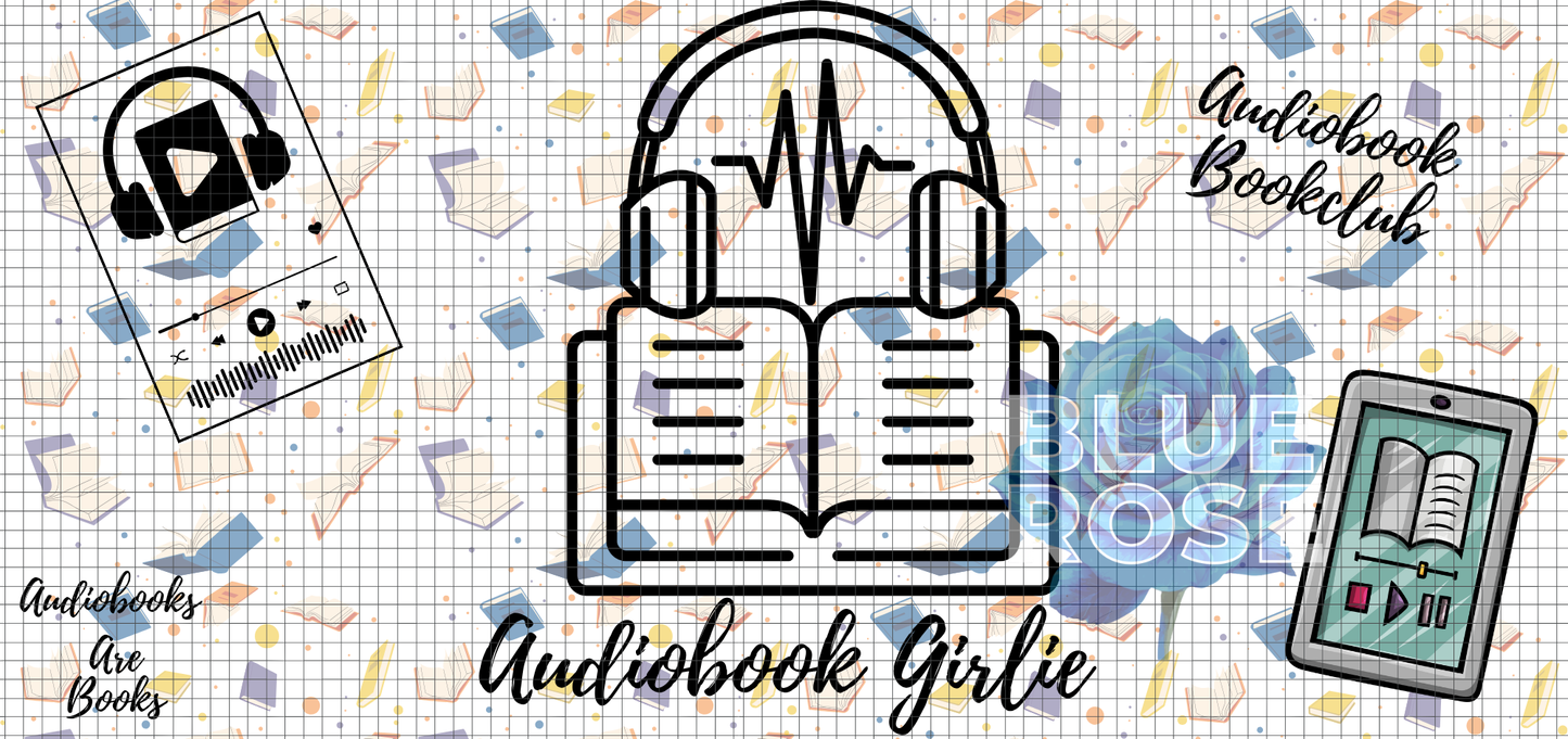 Audiobook Lover 16oz Libbey Cup Wrap Bundle | Audiobook Girlie & Audiobook Boy PNG Designs | Bookish Glass Can Wrap Digital Download
