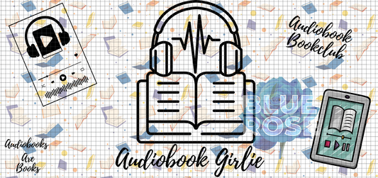 Audiobook Lover 16oz Libbey Cup Wrap Bundle | Audiobook Girlie & Audiobook Boy PNG Designs | Bookish Glass Can Wrap Digital Download