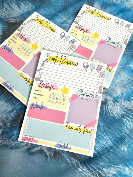 Book Review Notepad | Bookish Reading Journal Pad