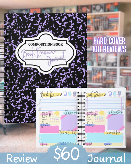 Hardcover Book Review Journal | Track 100 Reads